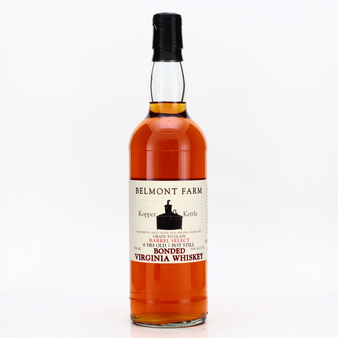 Belmont Farm 6 Year Old Kopper Kettle Bonded Virginia Whiskey