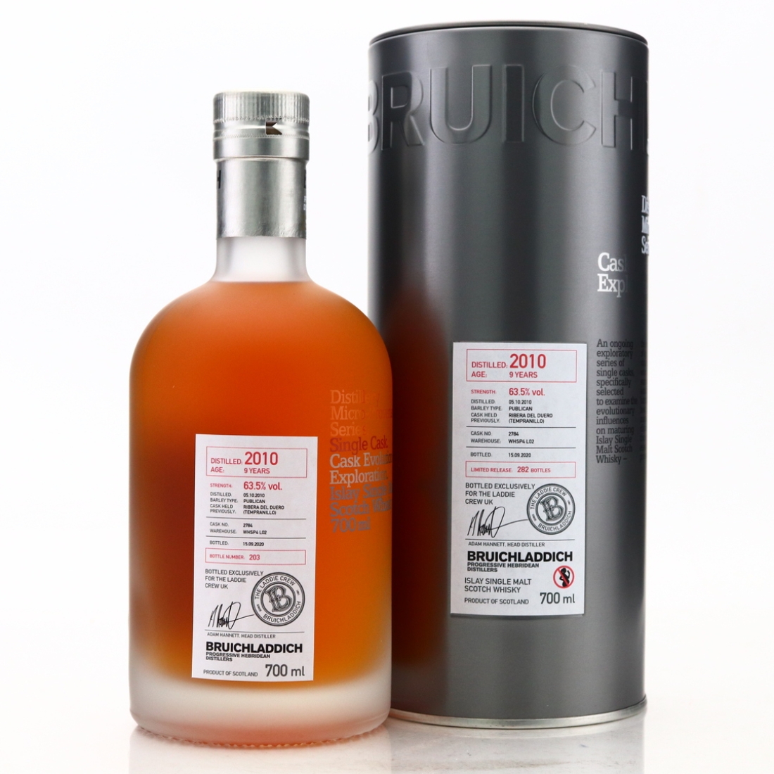 Bruichladdich 2009 Micro Provenance Single Cask 9 Year Old #2784 / UK Laddie Crew