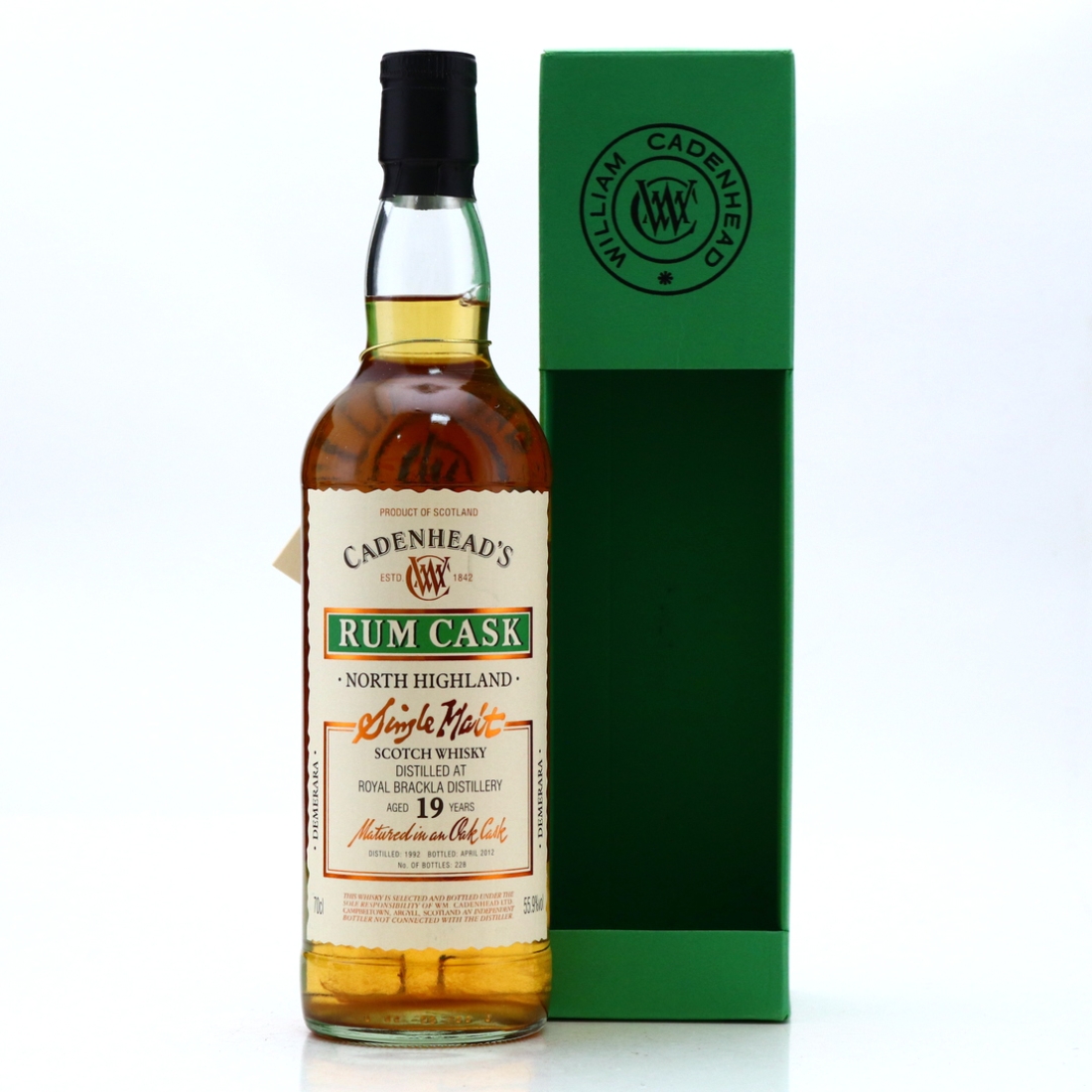 Royal Brackla 1992 Cadenhead's 19 Year Old Rum Cask