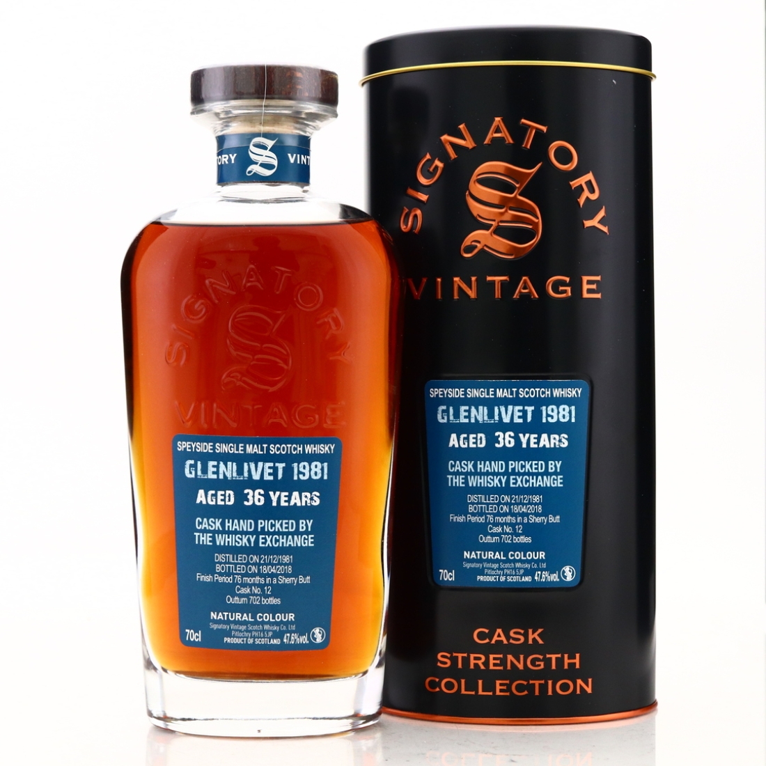 Glenlivet 1981 Signatory Vintage 36 Year Old Cask Strength / TWE