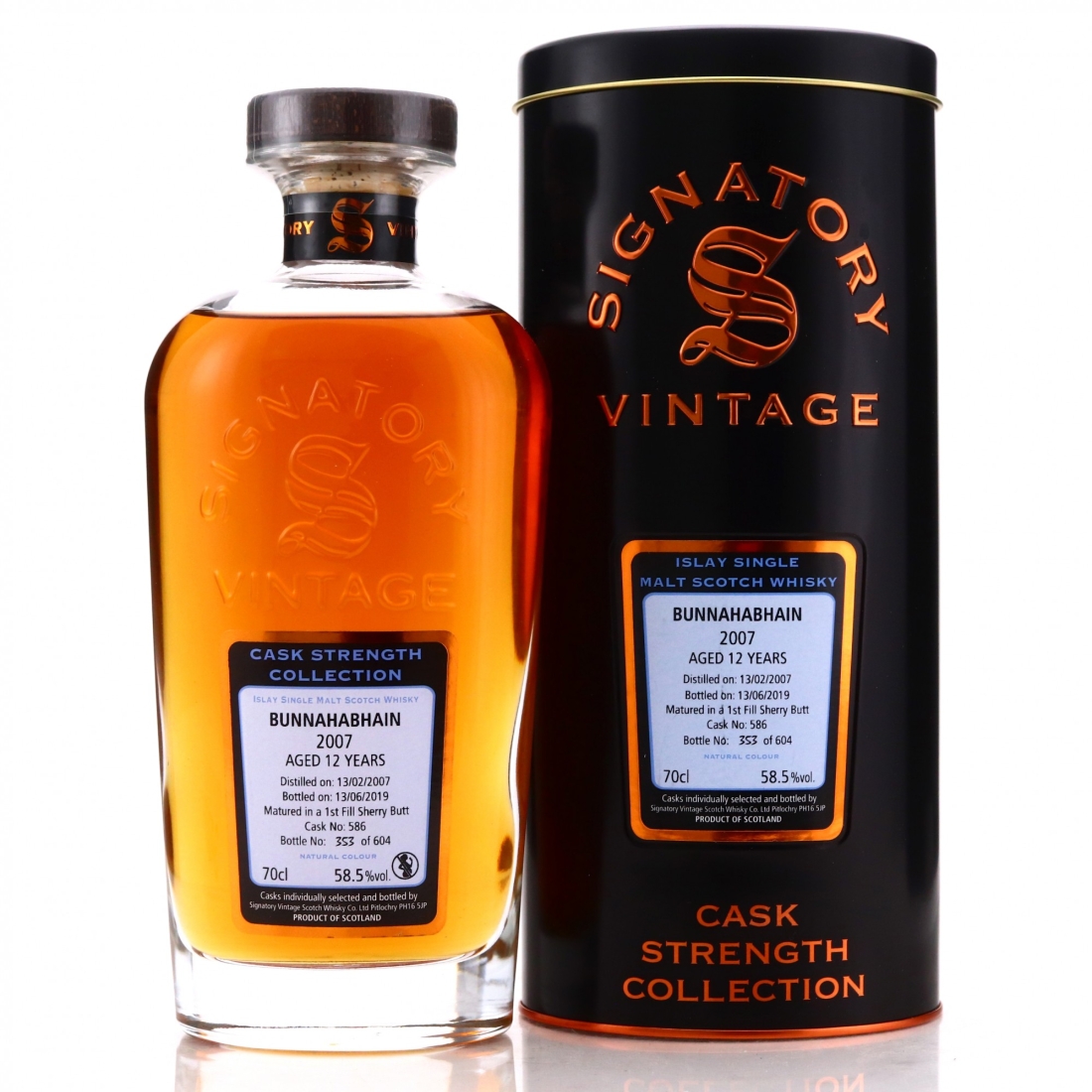 Bunnahabhain 2007 Signatory Vintage 12 Year Old Cask Strength