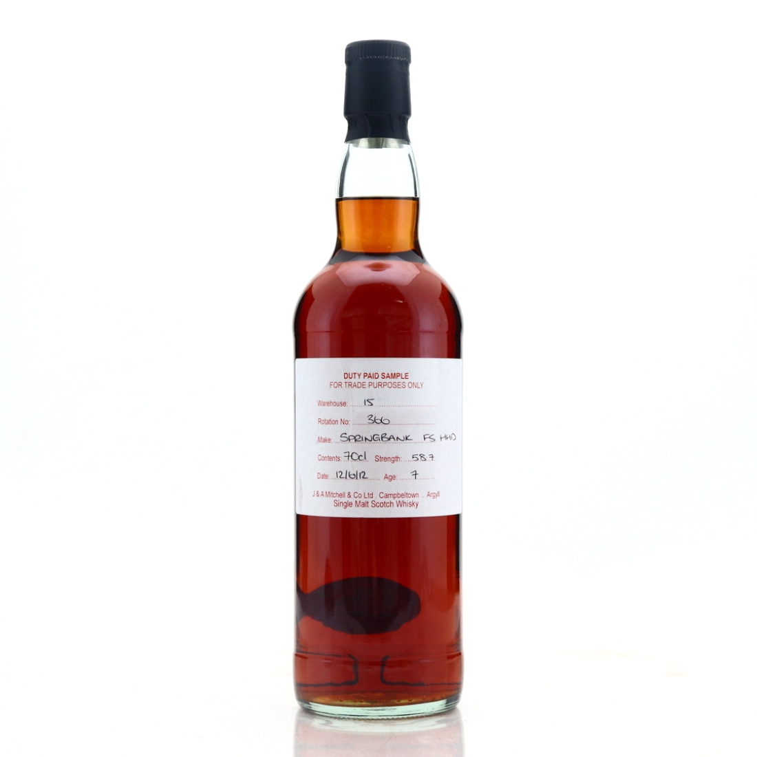 Springbank 2012 Duty Paid Sample 7 Year Old / Fresh Sherry Hogshead