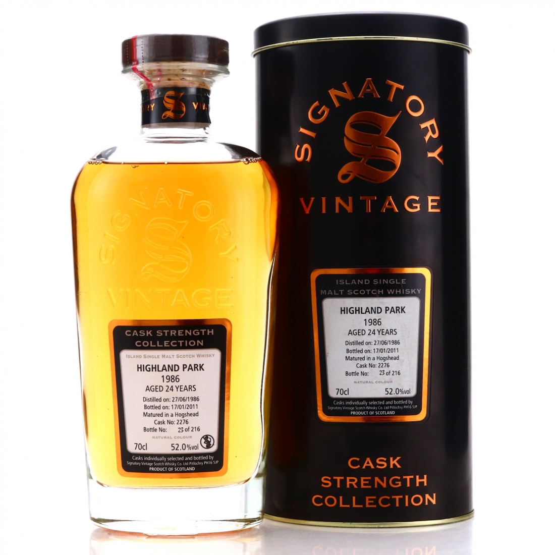 Highland Park 1986 Signatory Vintage 24 Year Old Cask Strength