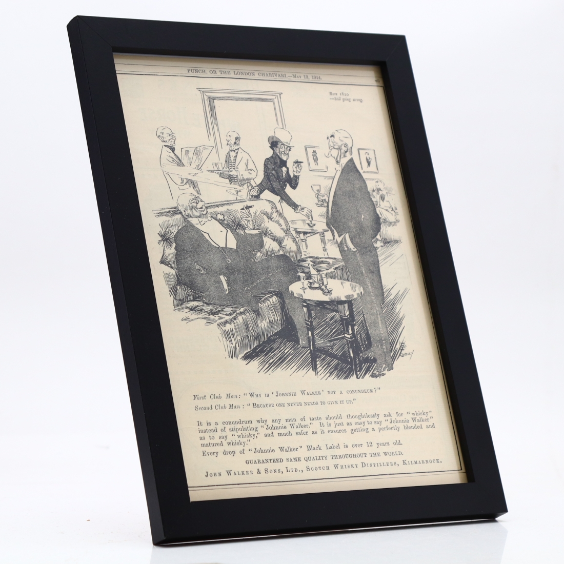 Johnnie Walker 1914 Punch Advert / Framed