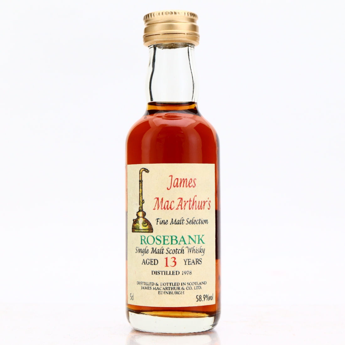 Rosebank 1978 James MacArthur 13 Year Old Miniature / Mini Bottle Club UK