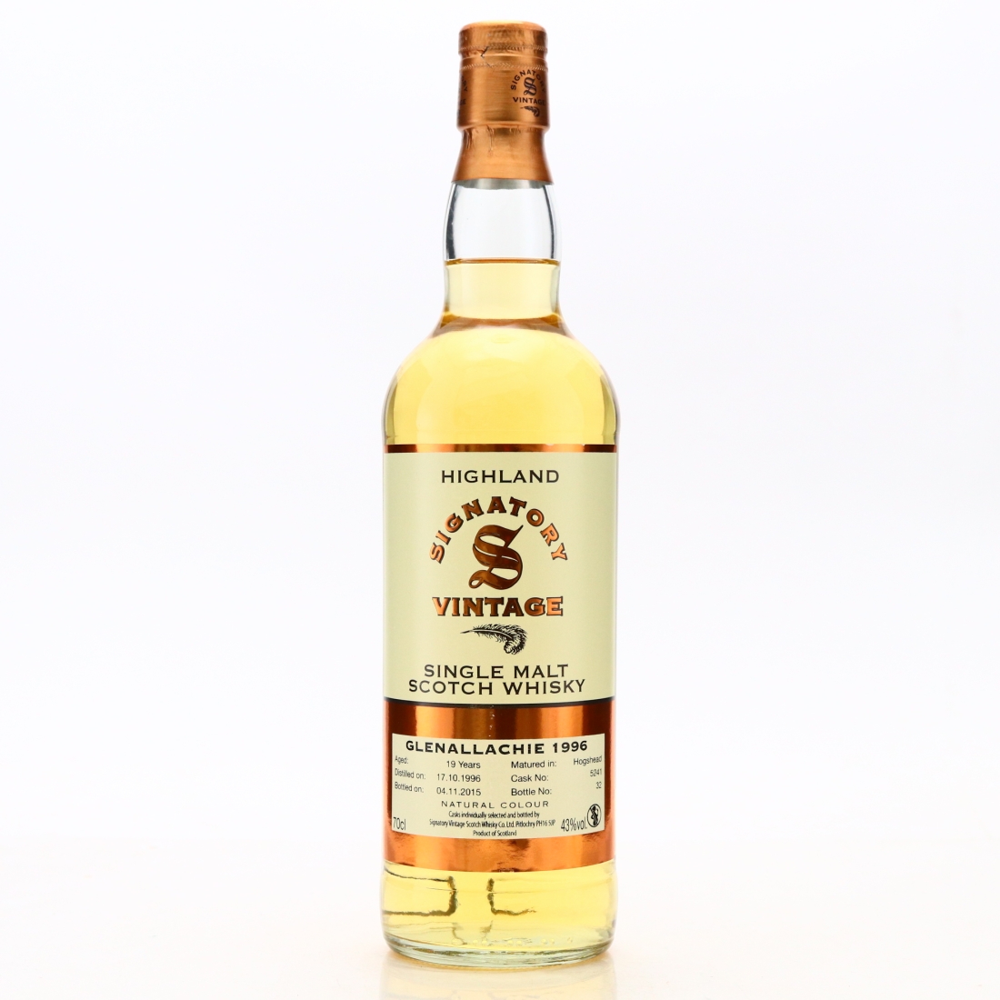 Glenallachie 1996 Signatory Vintage 19 Year Old