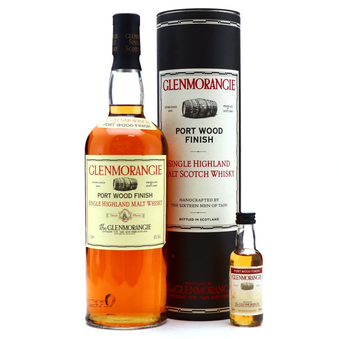 Glenmorangie 12 Year Old Port Wood Finish 1 Litre 1990s / Includes Miniature