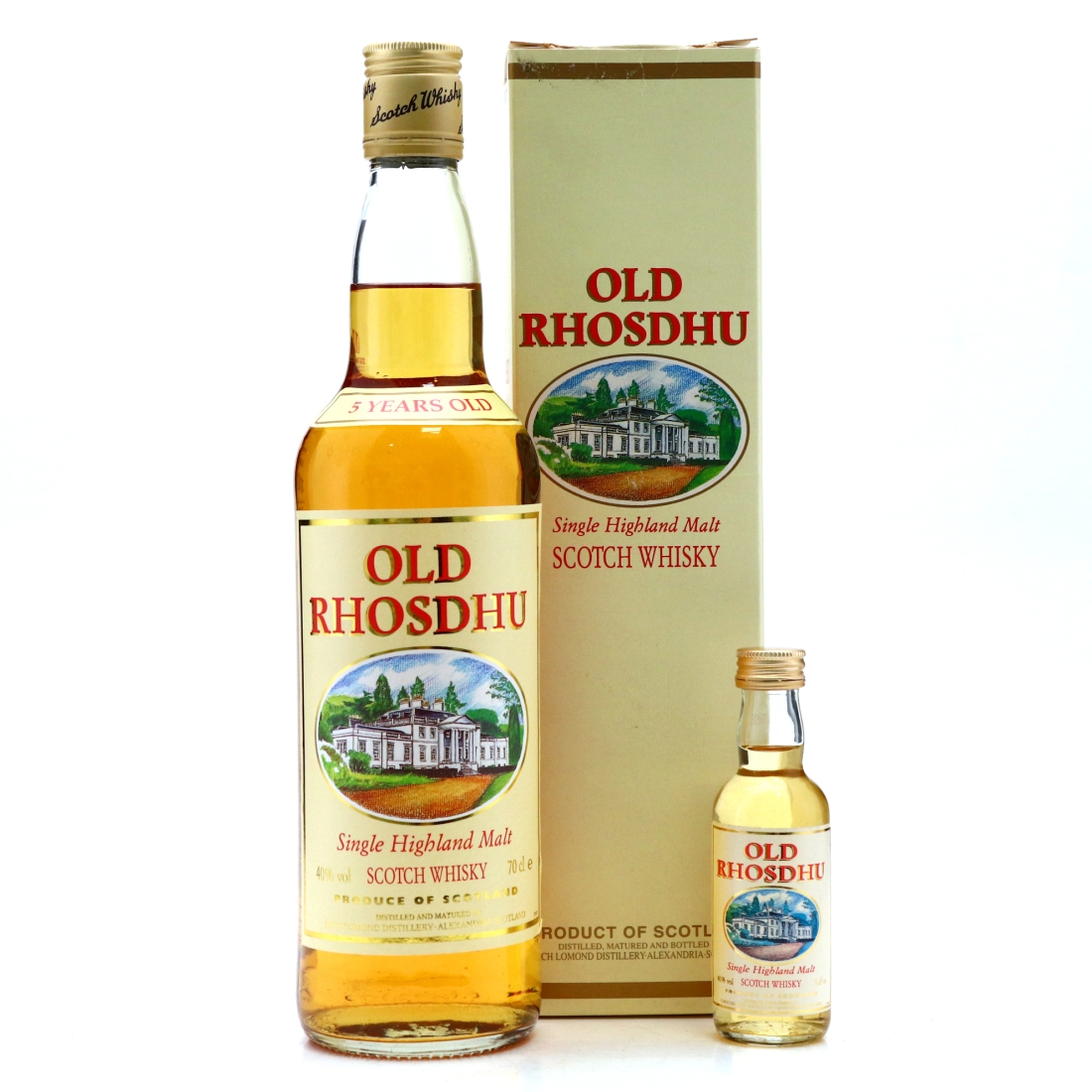 Old Rhosdhu 5 Year Old 1990s / Includes Miniature