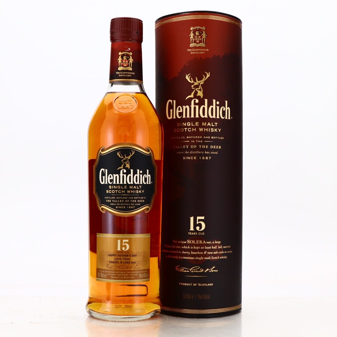 Glenfiddich 15 Year Old Solera Reserve pre-2014 / Personalised Label