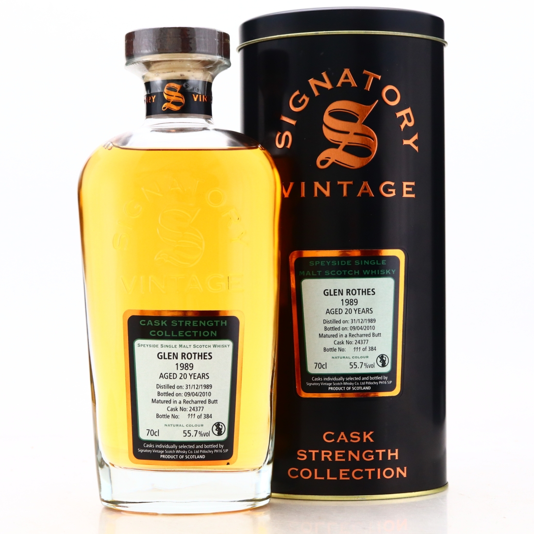 Glenrothes 1989 Signatory Vintage 20 Year Old Cask Strength