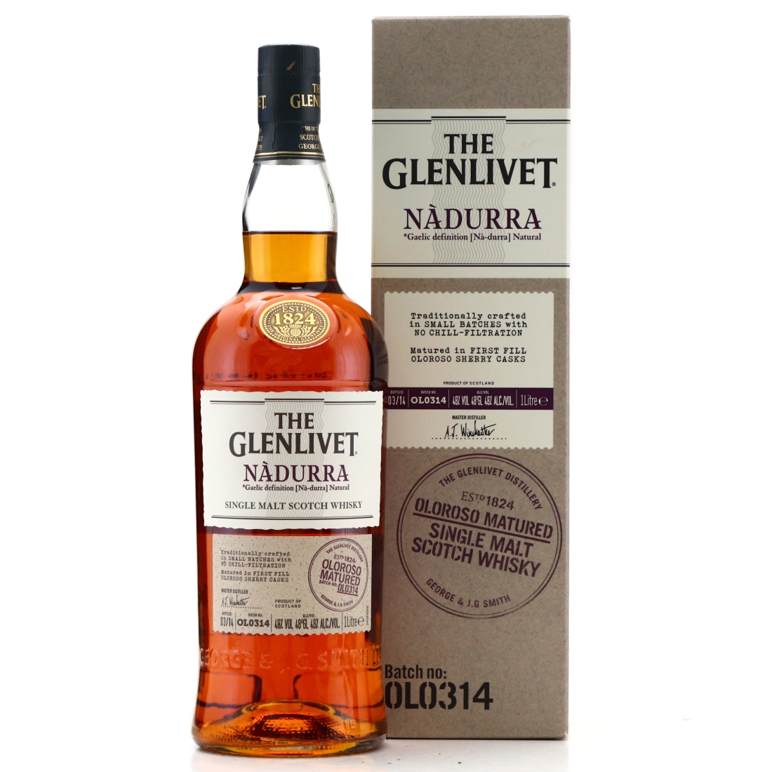 Glenlivet Nadurra Oloroso Matured Batch #OL0314 1 Litre