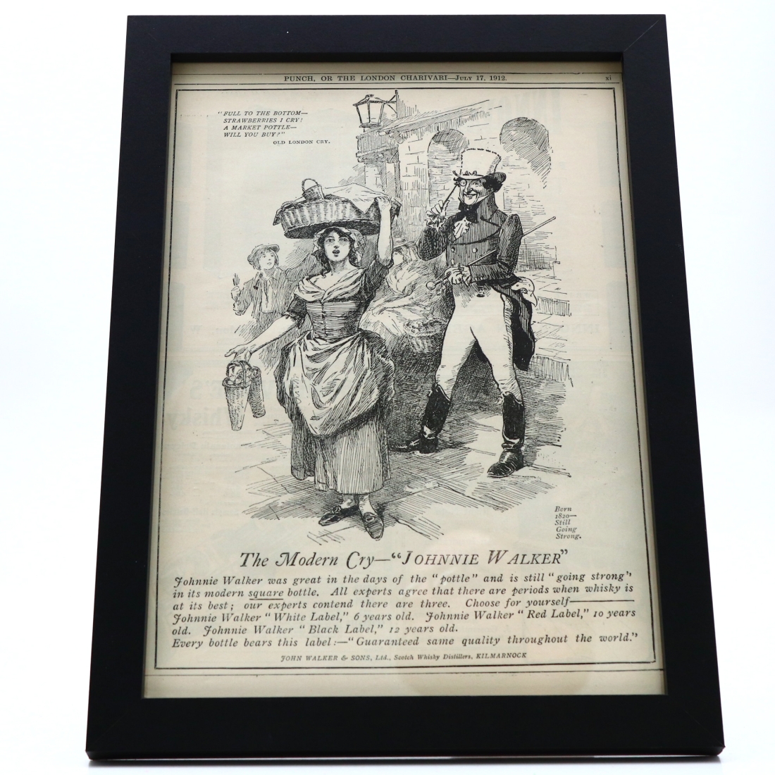 Johnnie Walker Framed Advert - Punch, 1912