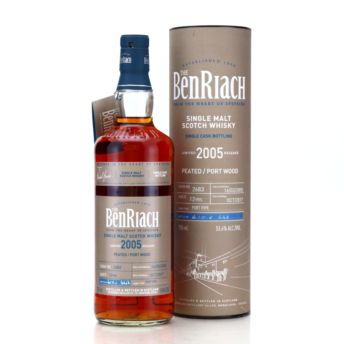 Benriach 2005 Single Cask 12 Year Old Peated / Port Cask 75cl / US Import