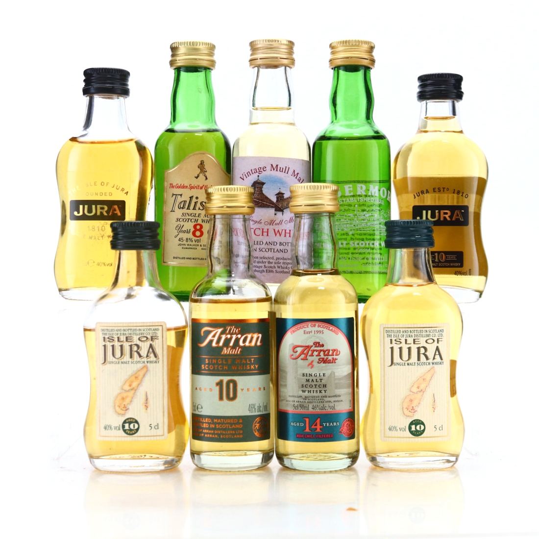 Island Single Malt Miniature x 9 / Includes Talisker 1980s