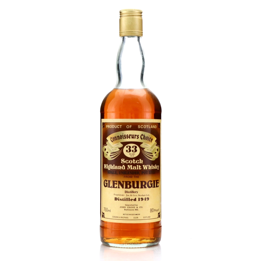 Glenburgie 1949 Gordon and MacPhail 33 Year Old / John Gross Import, US