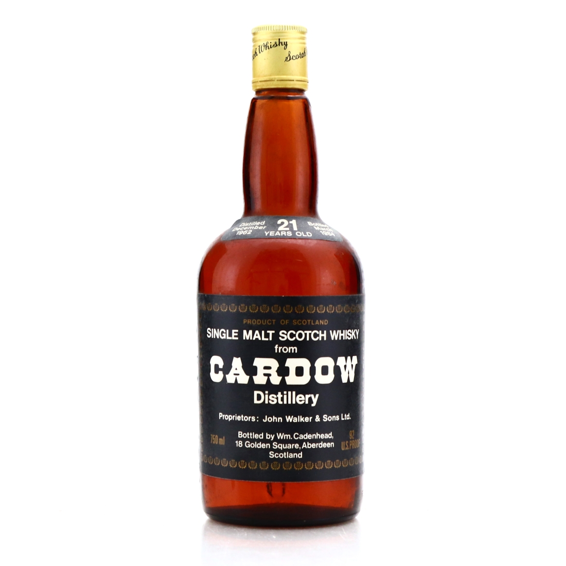 Cardhu 'Cardow' 1962 Cadenhead's 21 Year Old / US Import