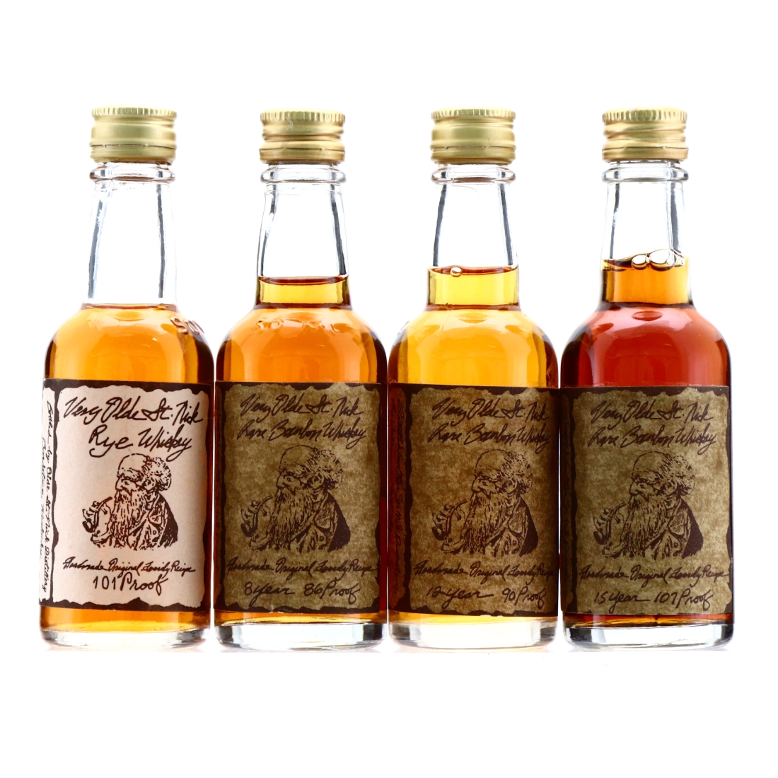 Very Olde St.Nick Whiskey Miniatures x 4