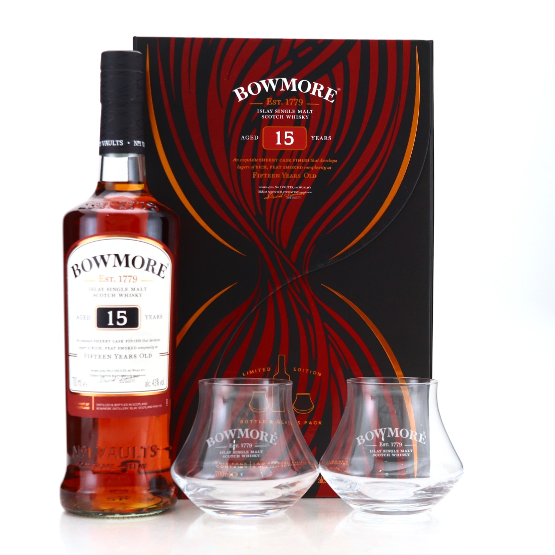 Bowmore 15 Year Old Limited Edition Bottle & Glass Gift Pack