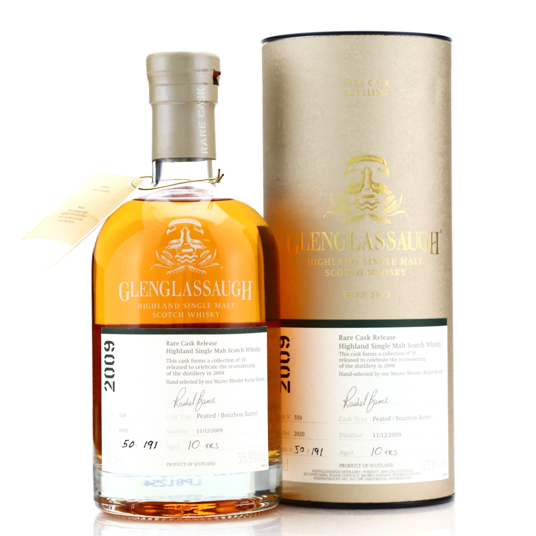 Glenglassaugh 2009 Peated Single Bourbon Cask 10 Year Old #559