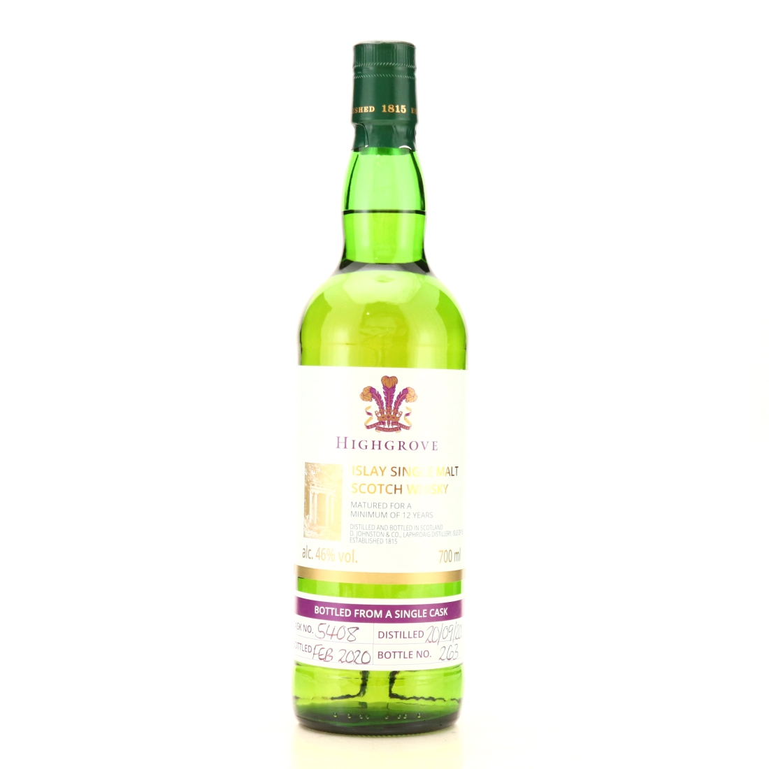 Laphroaig 2007 Highgrove 12 Year Old Single Cask #5408