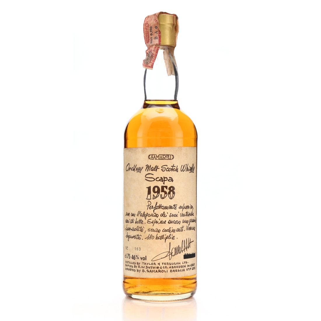 Scapa 1958 Samaroli 46% / Handwritten Labels - Signed by Silvano Samaroli
