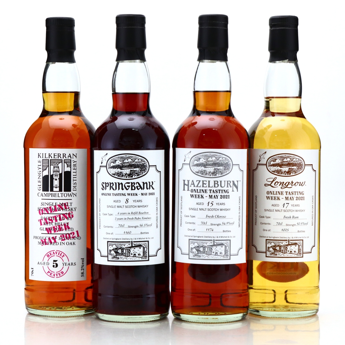 Hazelburn, Kilkerran, Longrow & Springbank Online Tasting Week May 2021 4 x 70cl