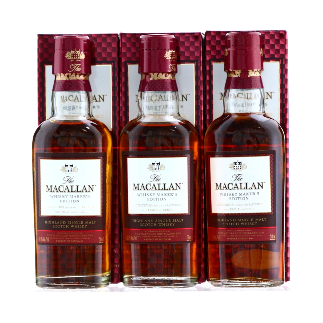 Macallan Whisky Maker's Edition Miniatures x 3