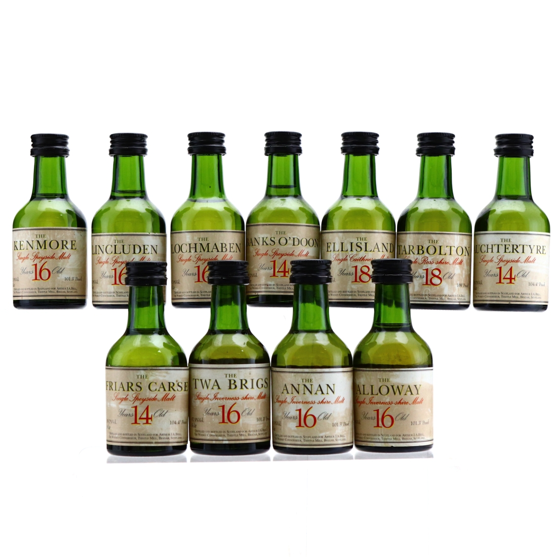 Robert Burns Collection The Whisky Connoisseur Miniature x 11