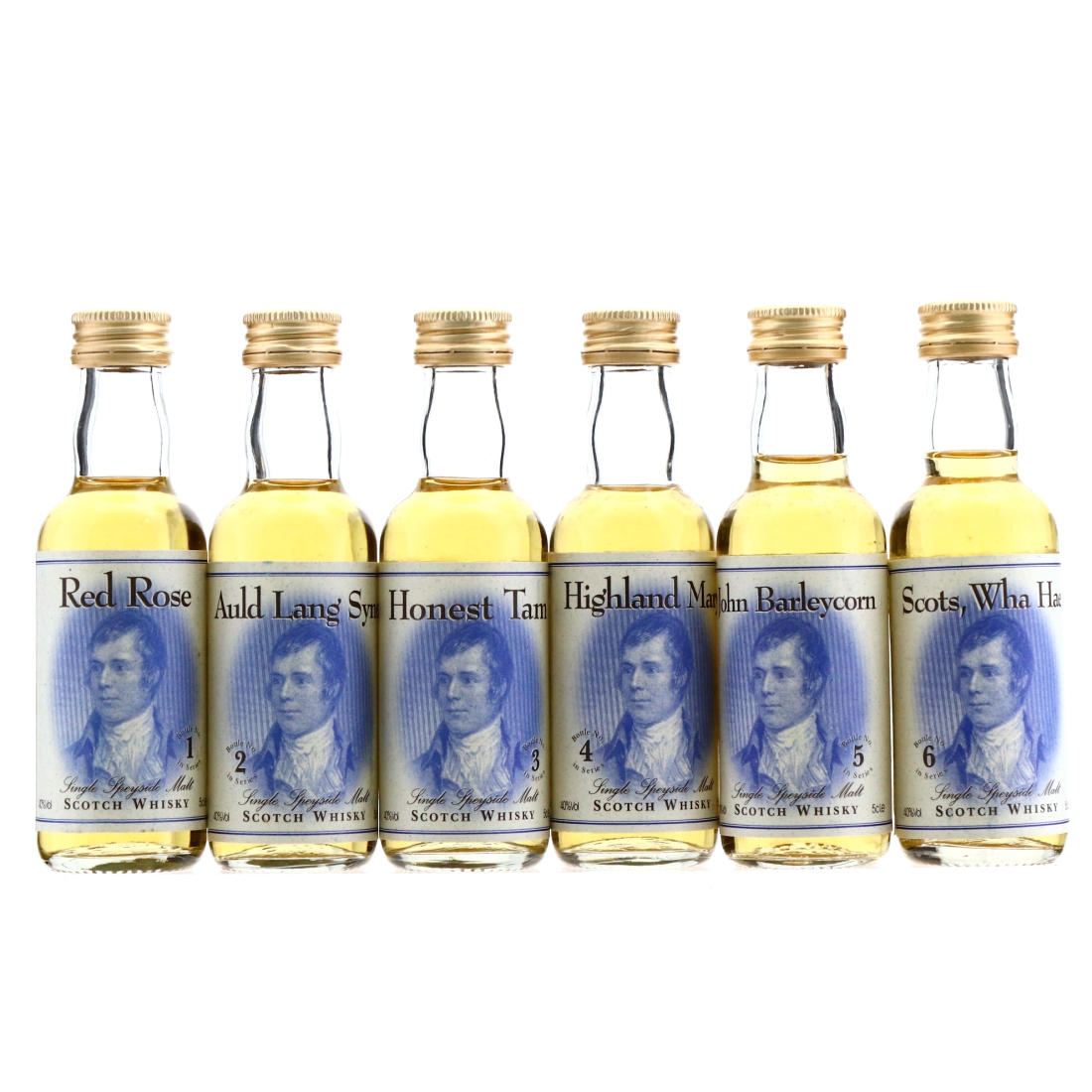 Robert Burns Collection The Whisky Connoisseur Miniature x 6