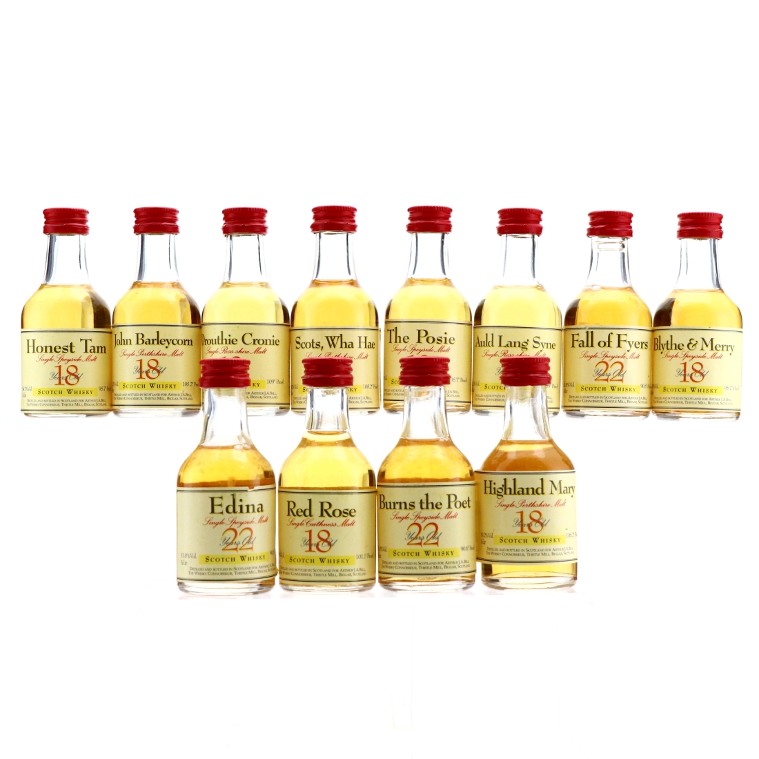 Robert Burns Collection The Whisky Connoisseur Miniature x 12