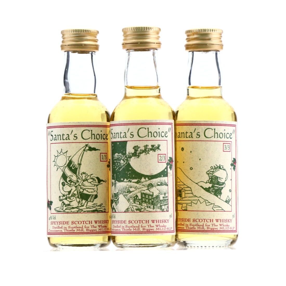 Santa's Choice The Whisky Connoisseur Miniature x 3 / Complete Set