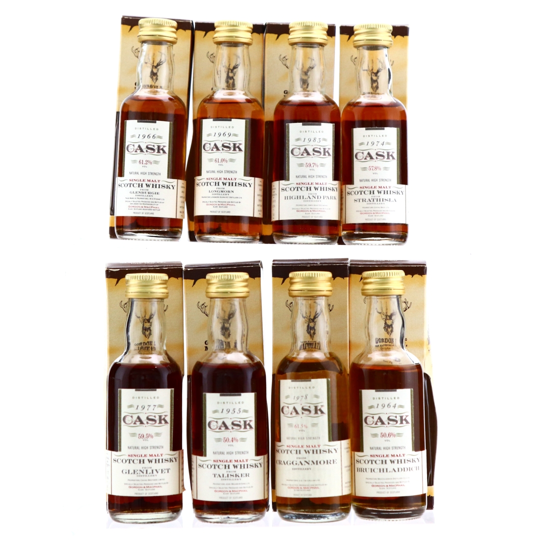 Gordon and MacPhail Cask Strength Miniature x 8  / Includes Talisker 1955