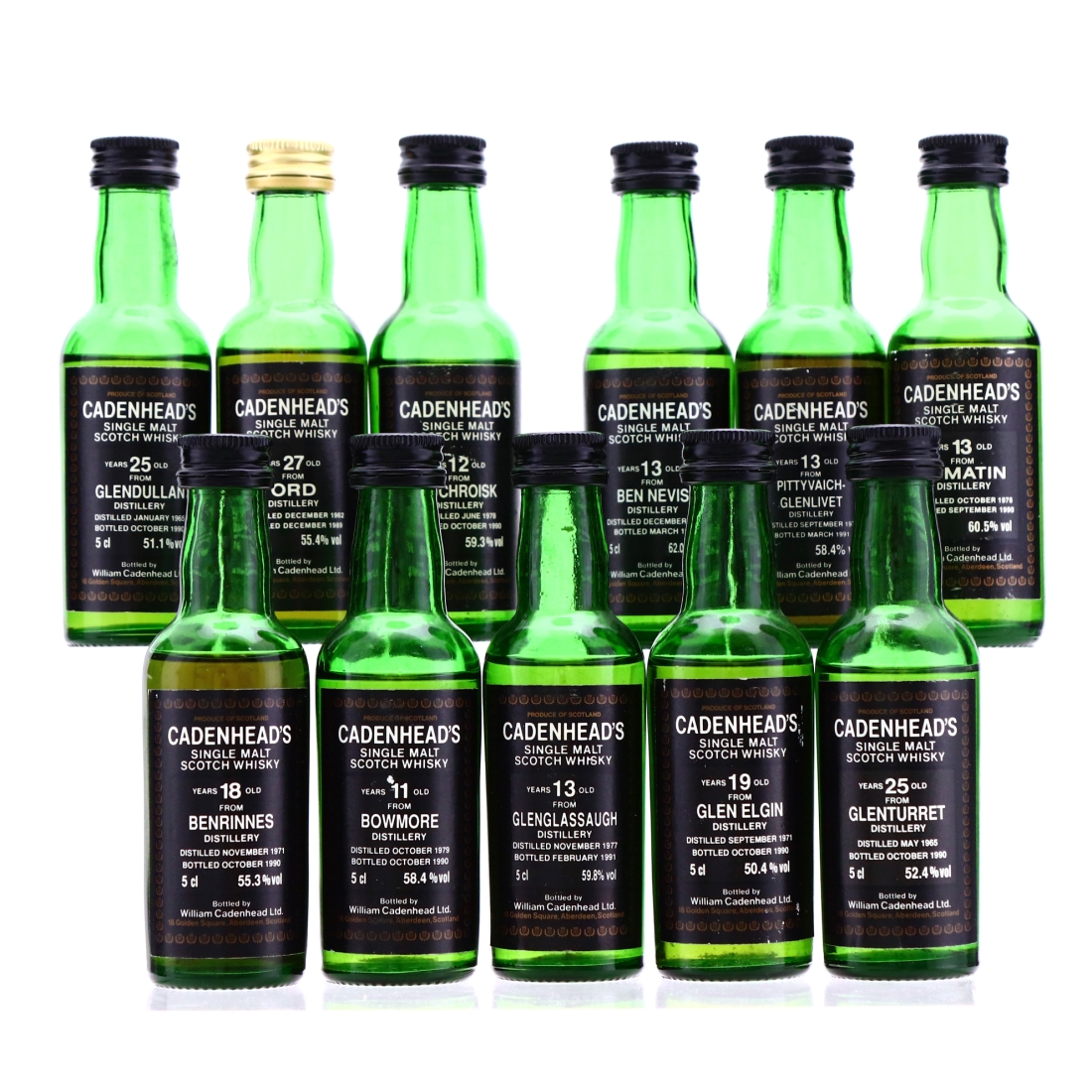 Cadenhead's 1960/70s Miniature x 11 / Includes Bowmore