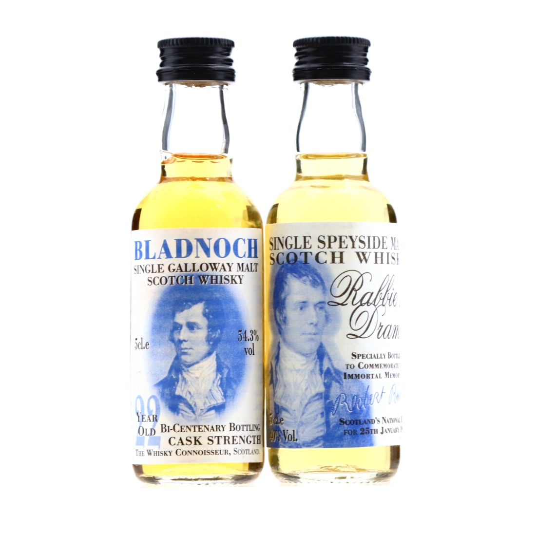 Robert Burns The Whisky Connoisseur Miniature x 2