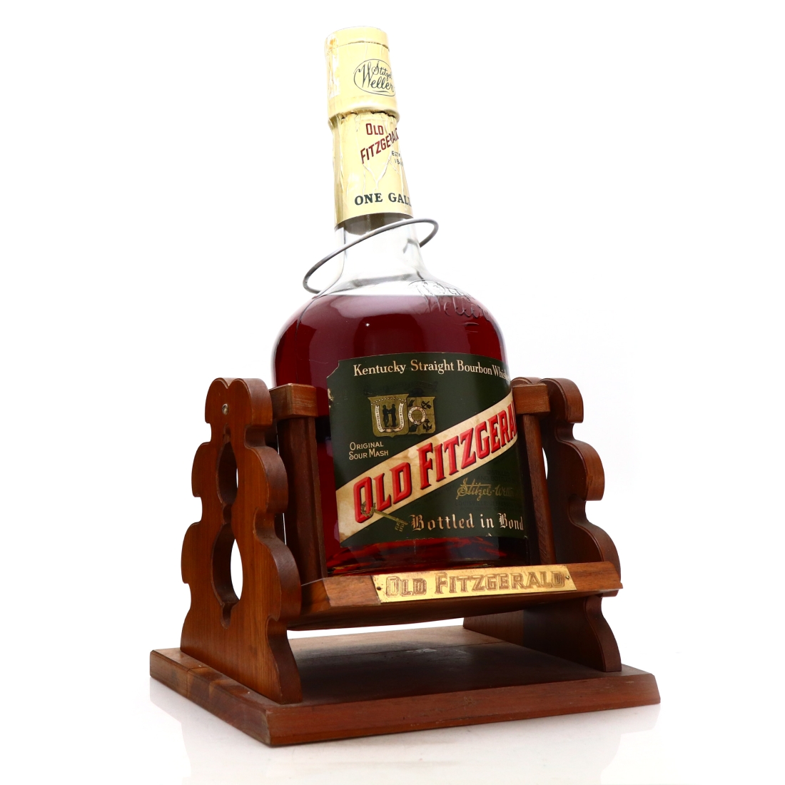 Very Old Fitzgerald 1960 Bottled in Bond 6 Year Old 100 Proof Gallon with Cradle / Stitzel-Weller