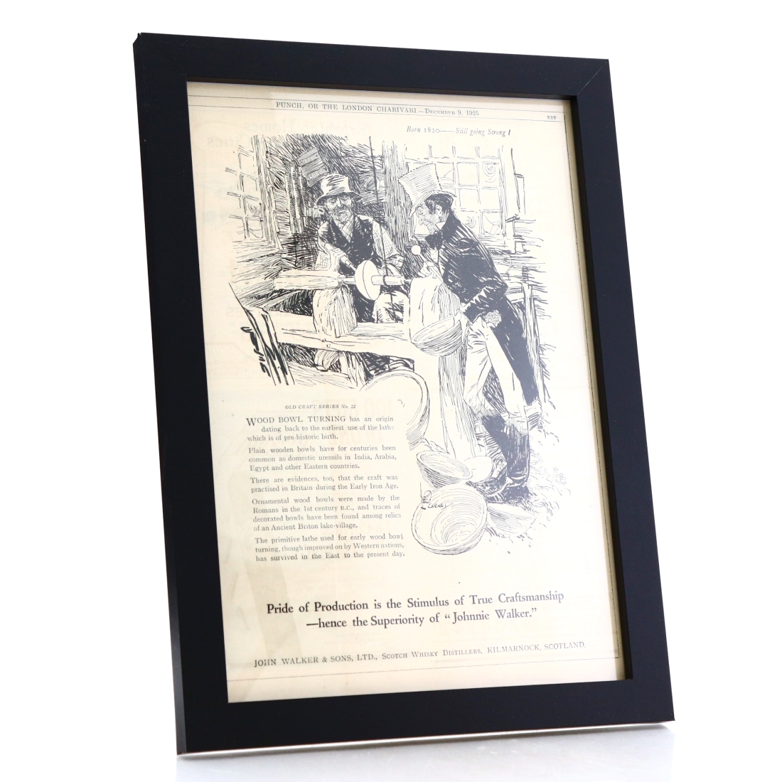 Johnnie Walker 1925 Punch Advert Framed