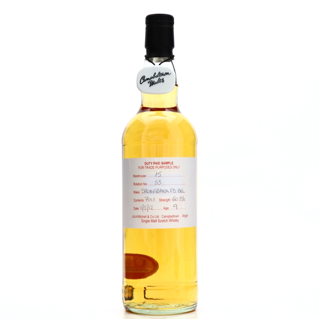 Springbank 2012 Duty Paid Sample 9 Year Old / Fresh Bourbon Barrel