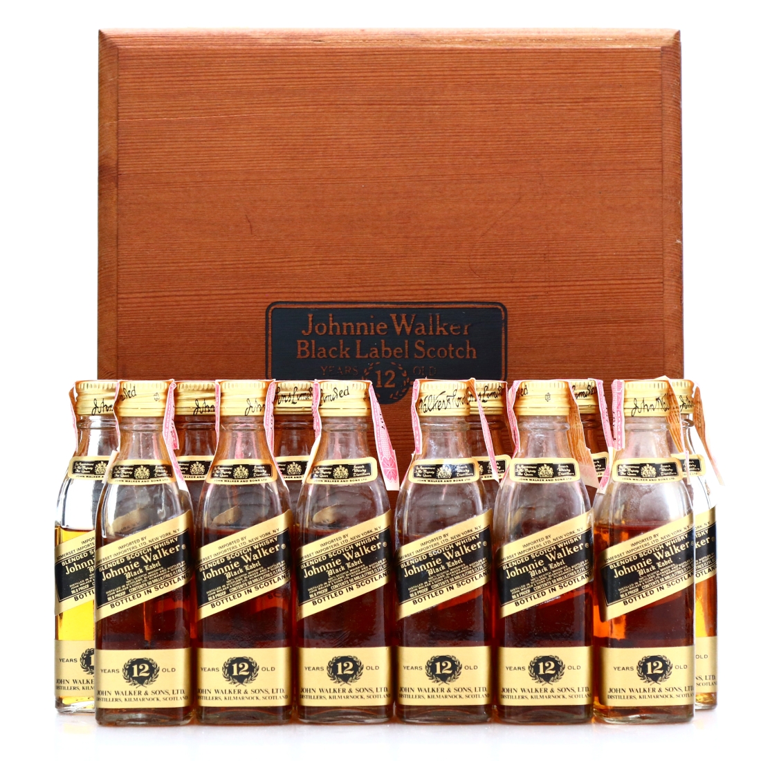 Johnnie Walker 12 Year Old Black Label Miniature x 12 1980s / US Import