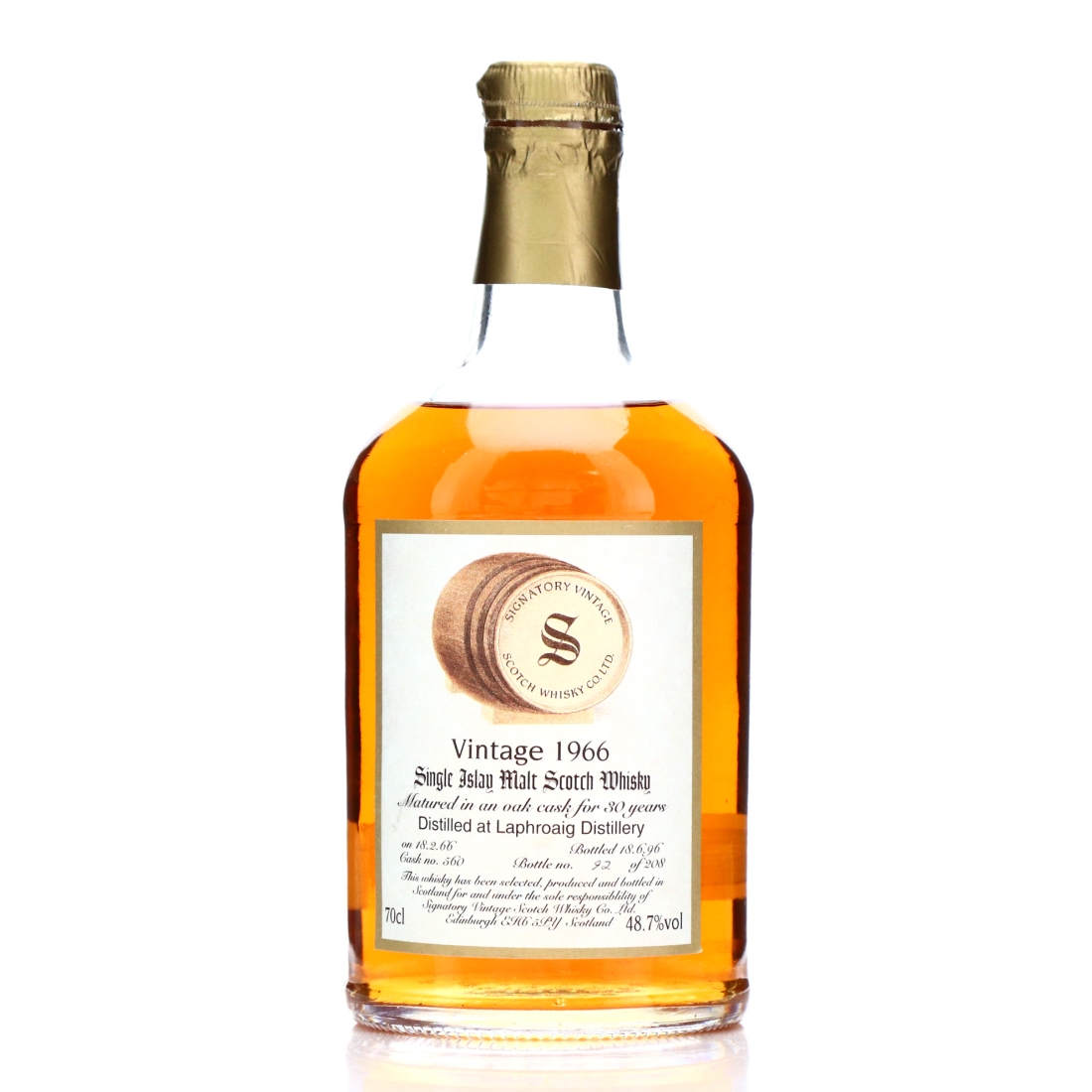 Laphroaig 1966 Signatory Vintage 30 Year Old Cask #560