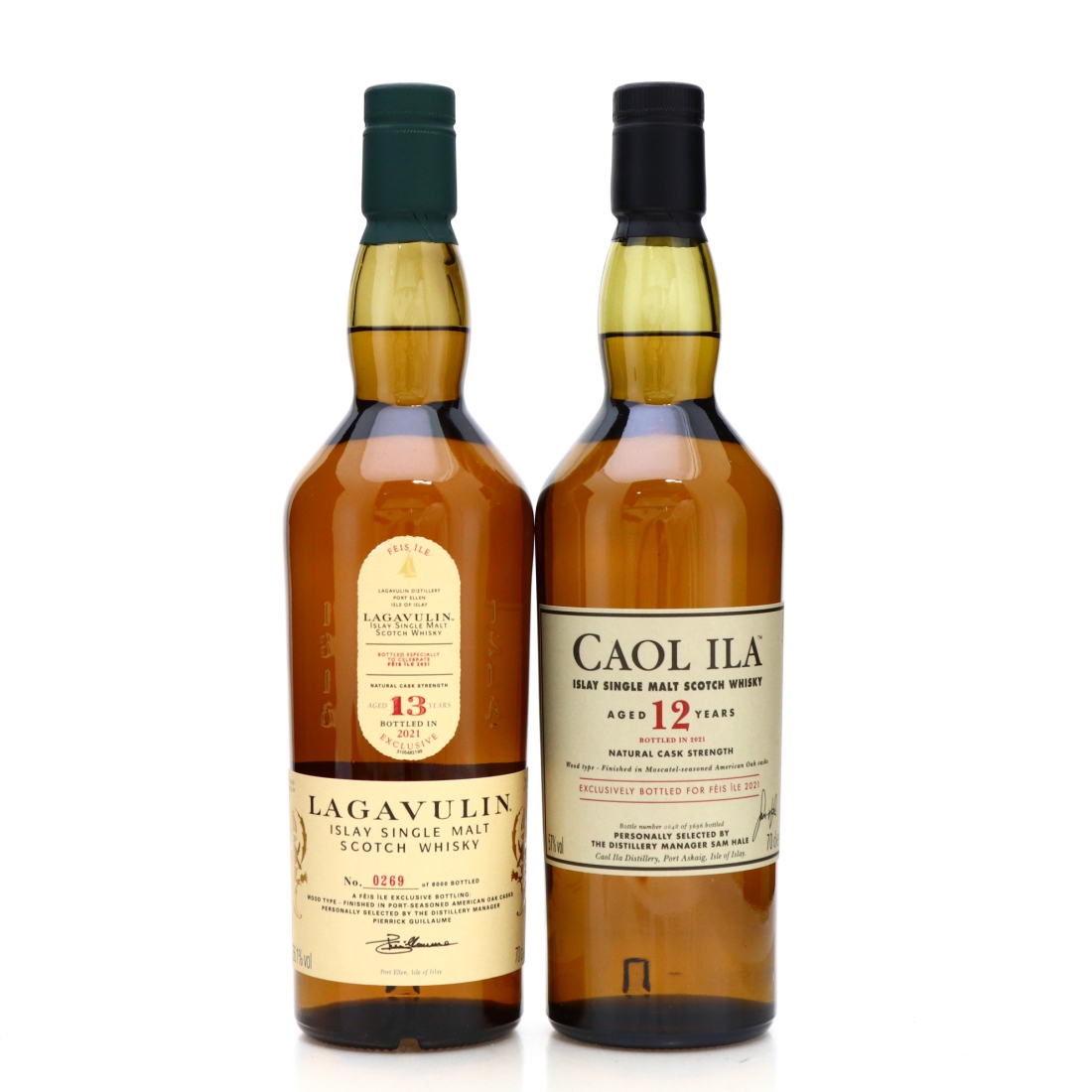 Lagavulin 13 Year Old & Caol Ila 12 Year Old Cask Strength / Feis Ile 2021 2 x 70cl