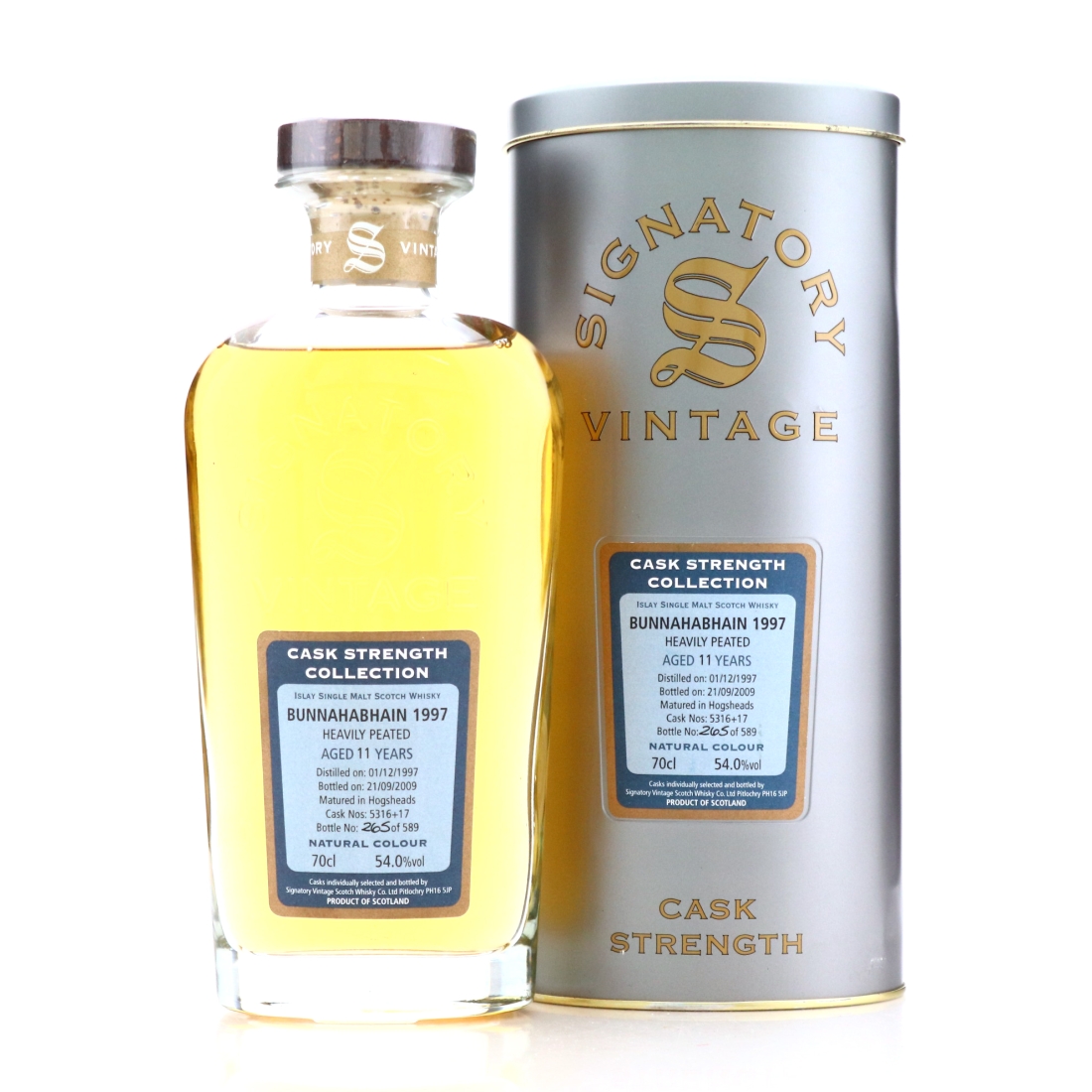 Bunnahabhain 1997 Signatory Vintage 11 Year Old Cask Strength / Heavily Peated