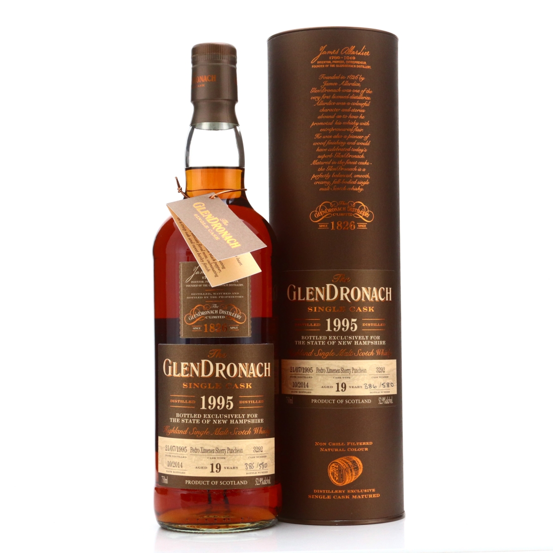 Glendronach 1995 Single PX Cask 19 Year Old #3292 75cl / New Hampshire
