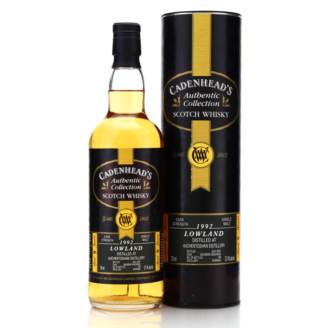 Auchentoshan 1992 Cadenhead's 9 Year Old 75cl / US Import