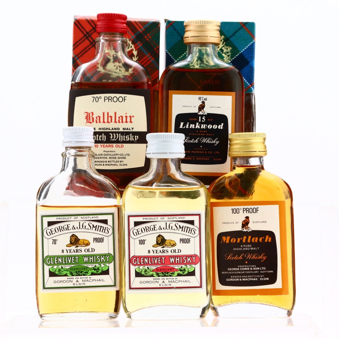 Gordon and MacPhail Miniature 1970/80s x 5