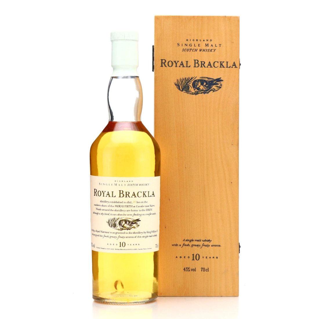 Royal Brackla 10 Year Old Flora and Fauna White Cap / Wooden Box