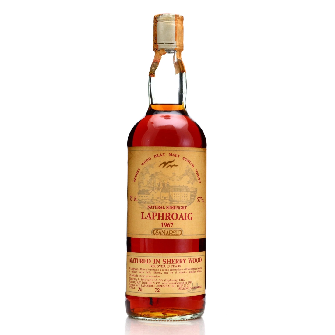 Image for Laphroaig 1967 Samaroli 15 Year Old Sherry Wood / Silver Cap