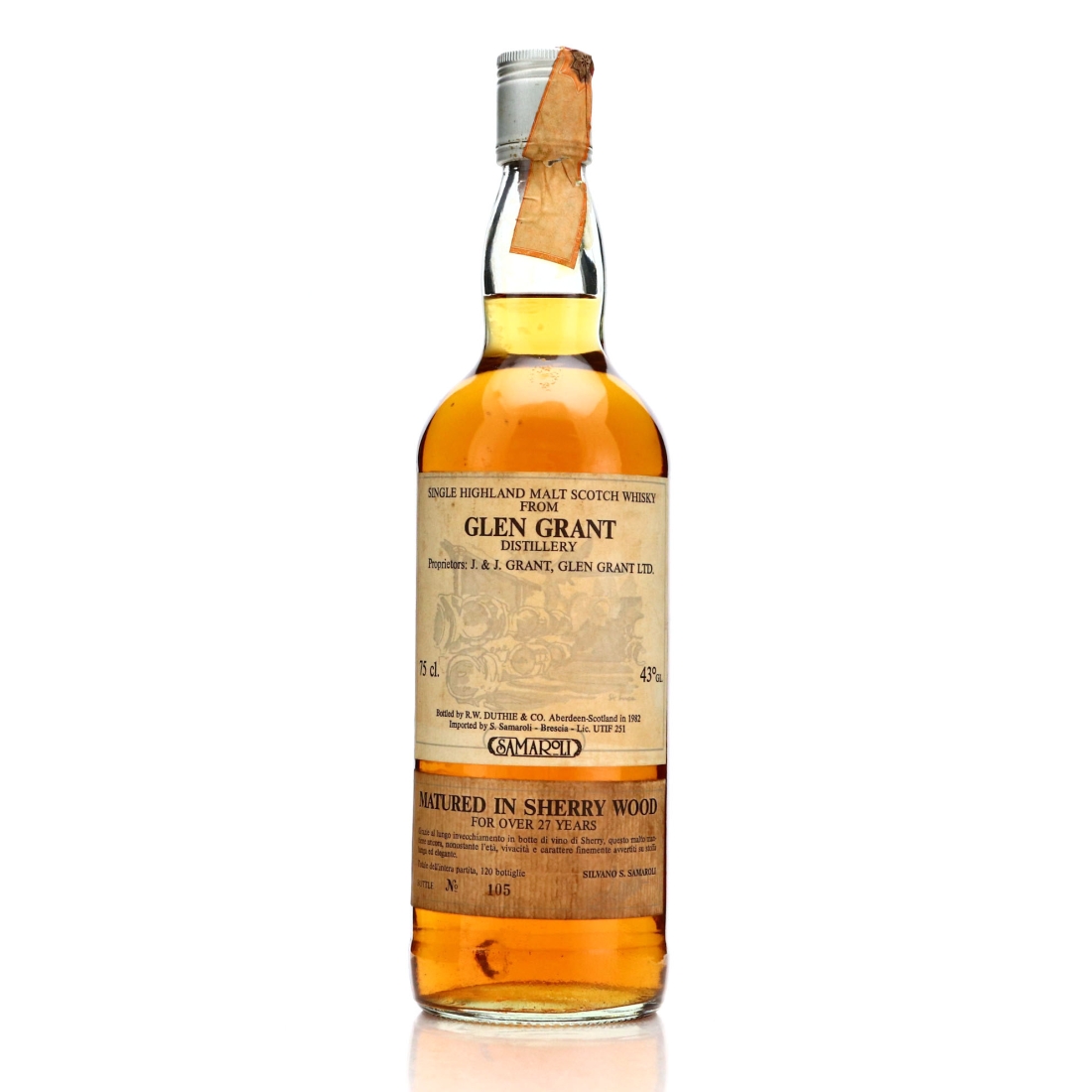 Glen Grant 27 Year Old Samaroli Sherry Wood / Silver Cap