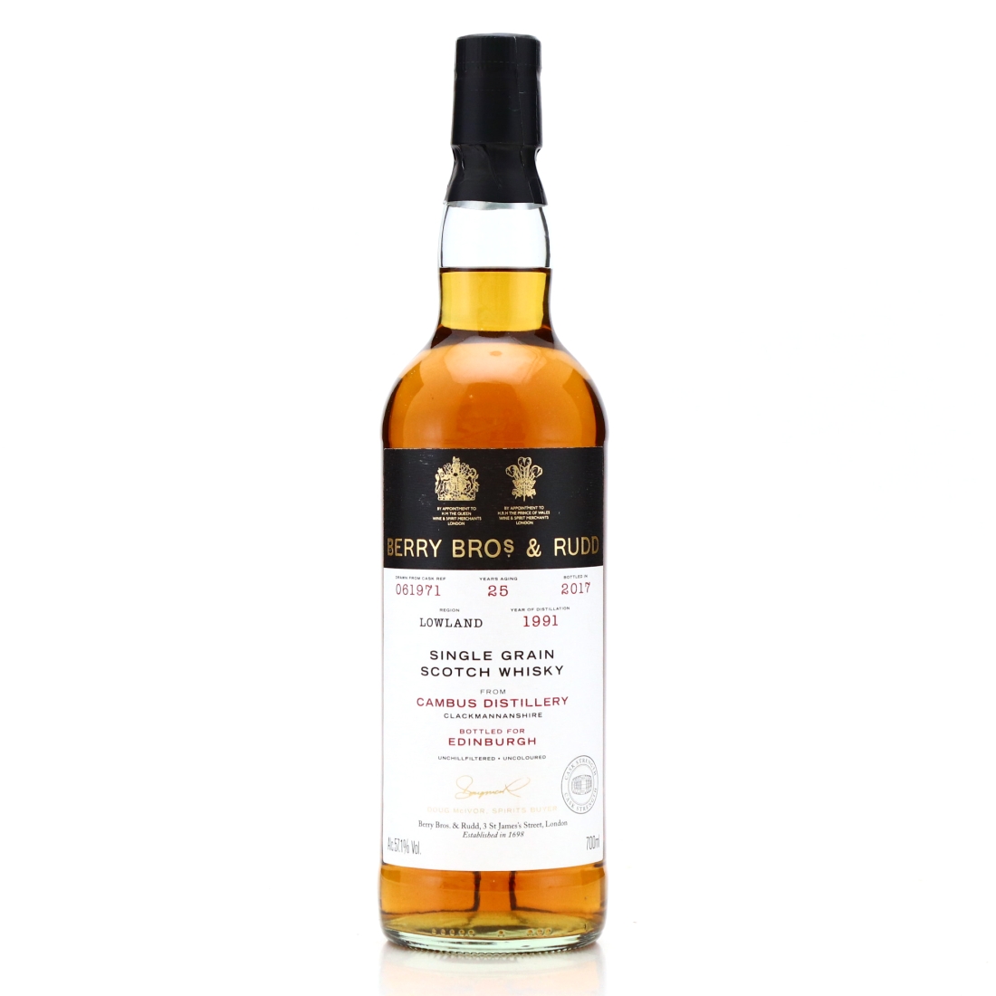 Cambus 1991 Berry Brothers and Rudd 25 Year Old / Edinburgh