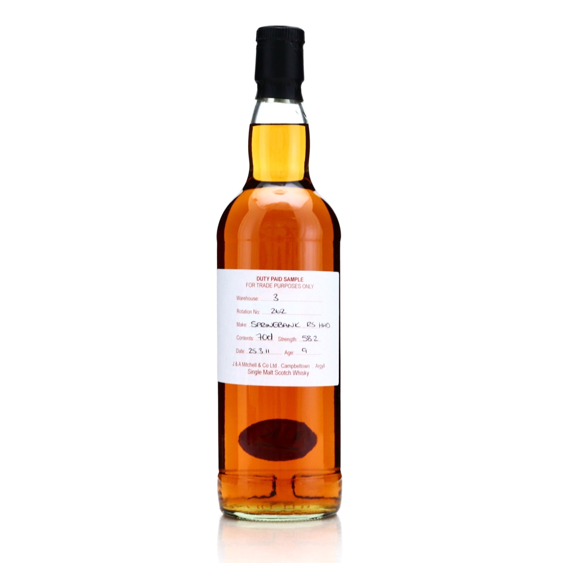 Springbank 2011 Duty Paid Sample 9 Year Old / Refill Sherry Hogshead