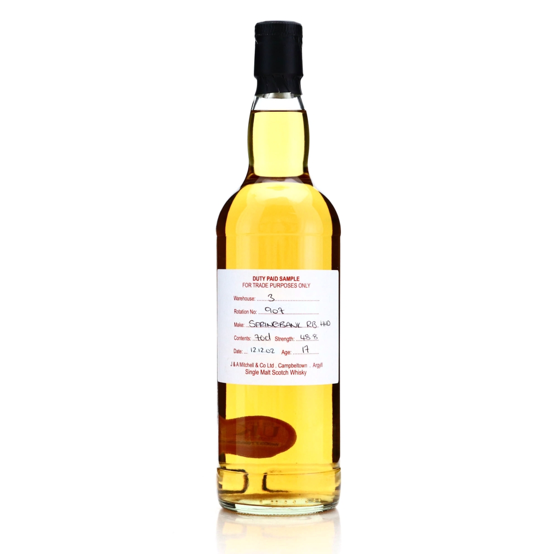 Springbank 2002 Duty Paid Sample 17 Year Old / Refill Bourbon Hogshead
